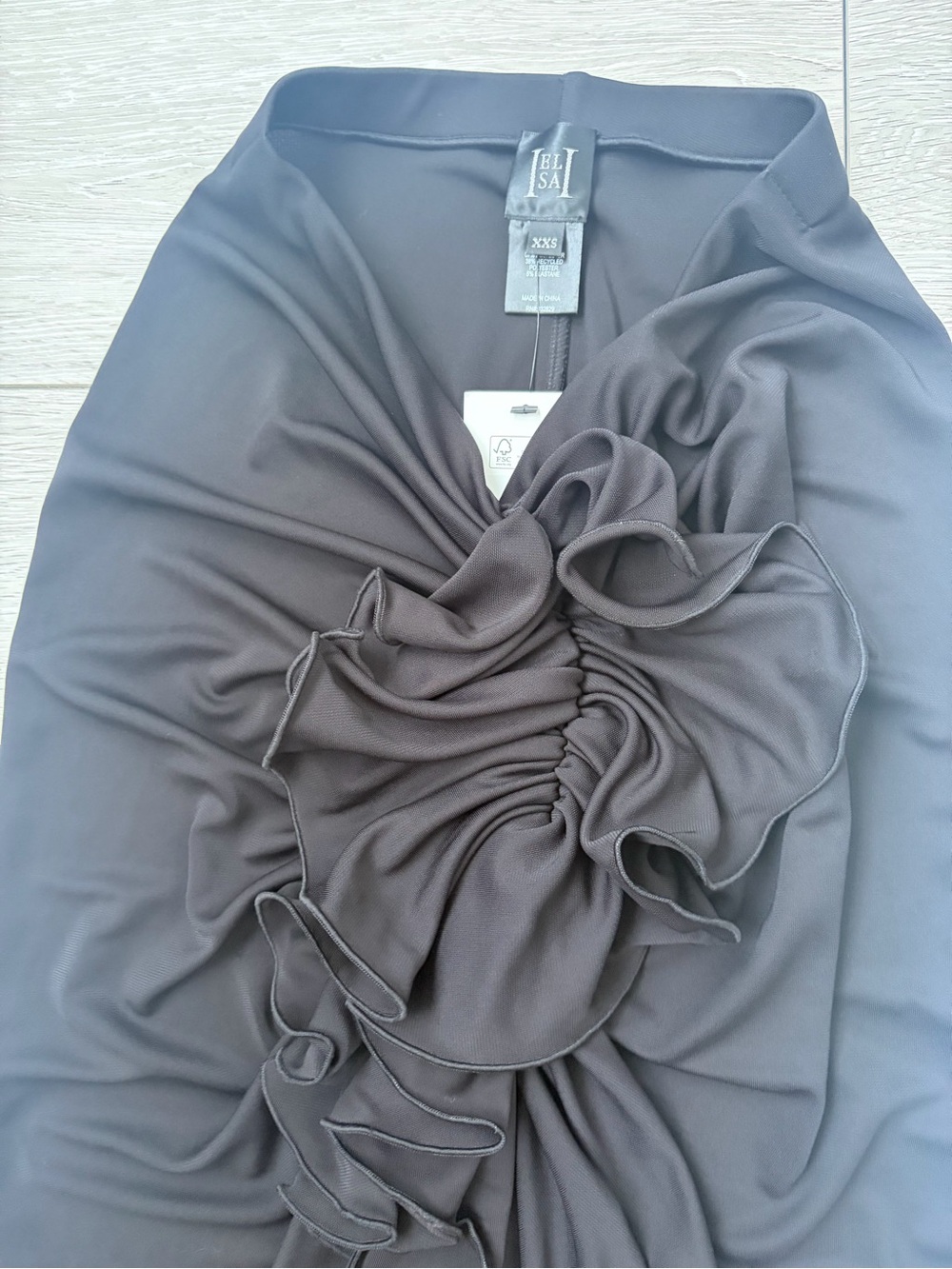 XXS but fits Like an XS Helsa Matte Jersey Black Ruched Maxi Skirt